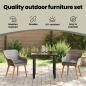 Preview: 3-teilige Garten Essgruppe Grau Poly Rattan
