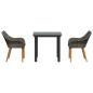 Preview: 3-teilige Garten Essgruppe Grau Poly Rattan