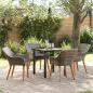 Preview: ARDEBO.de - 5-teiliges Garten Essset Grau Poly Rattan
