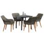 Preview: 5-teiliges Garten Essset Grau Poly Rattan