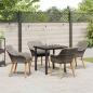 Preview: 5-teiliges Garten Essset Grau Poly Rattan
