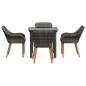 Preview: 5-teiliges Garten Essset Grau Poly Rattan