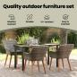 Preview: Garten Essgruppe mit Kissen 5 pcs Grau Poly-Rattan