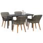 Preview: Garten Essgruppe mit Kissen 5 pcs Grau Poly-Rattan