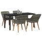Preview: 5-teiliges Garten-Essset in Grau Poly Rattan
