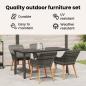 Preview: Garten Essgruppe mit Kissen 5 pcs Grau Poly-Rattan