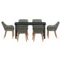 Preview: 7-teiliges Garten-Esstisch-Set Graues Poly Rattan