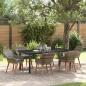 Preview: ARDEBO.de - 7-teiliges Gartenspeiseset Grau Poly-Rattan
