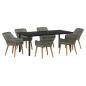 Preview: 7-teiliges Gartenspeiseset Grau Poly-Rattan
