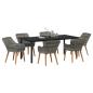 Preview: 7-teiliges Gartenspeiseset Grau Poly-Rattan