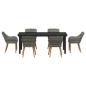 Preview: 7-teiliges Gartenspeiseset Grau Poly-Rattan