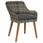 Preview: 7-teiliges Gartenspeiseset Grau Poly-Rattan