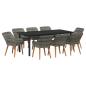Preview: Garten Essgruppe mit Kissen 9 pcs Grau Poly-Rattan