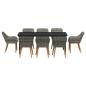 Preview: 9-teiliges Garten-Esstisch-Set Grau Poly-Rattan