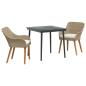 Preview: 3-teilige Garten-Essgruppe Beige Poly Rattan