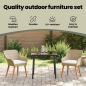 Preview: Garten Essgruppe mit Kissen 3 pcs Beige Poly-Rattan