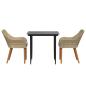 Preview: Garten Essgruppe mit Kissen 3 pcs Beige Poly-Rattan