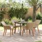 Preview: ARDEBO.de - 5-teilige Garten Essgruppe Beige Poly Rattan
