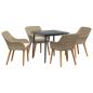 Preview: 5-teilige Garten Essgruppe Beige Poly Rattan