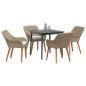 Preview: 5-teilige Garten Essgruppe Beige Poly Rattan