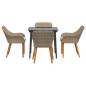 Preview: 5-teilige Garten Essgruppe Beige Poly Rattan