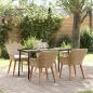 Preview: ARDEBO.de - 5-teiliges Garten Esstischset Beige Poly Rattan