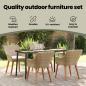 Preview: Garten Essgruppe mit Kissen 5 pcs Beige Poly-Rattan