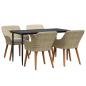 Preview: Garten Essgruppe mit Kissen 5 pcs Beige Poly-Rattan