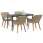 Preview: 5-teiliges Garten Esstischset Beige Poly Rattan