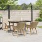 Preview: 5-teiliges Garten Esstischset Beige Poly Rattan