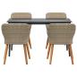 Preview: 5-teiliges Garten Esstischset Beige Poly Rattan