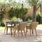 Preview: ARDEBO.de - 5-teiliges Garten-Esszimmer-Set Beige Poly Rattan