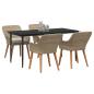 Preview: Garten Essgruppe mit Kissen 5 pcs Beige Poly-Rattan