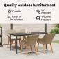 Preview: Garten Essgruppe mit Kissen 5 pcs Beige Poly-Rattan