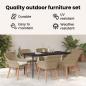 Preview: 7-teiliges Garten Esstisch Set Beige Poly Rattan