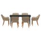 Preview: 7-teiliges Garten Esstisch Set Beige Poly Rattan