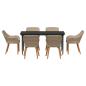 Preview: 7-teiliges Garten Esstisch Set Beige Poly Rattan