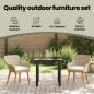 Preview: Garten Essgruppe mit Kissen 3 pcs Beige Poly-Rattan