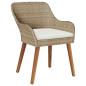 Preview: 5-teiliges Garten-Esszimmer Set Beigefarbenes Poly-Rattan
