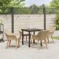 Preview: Garten Essgruppe mit Kissen 5 pcs Beige Poly-Rattan