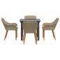 Preview: 5-teiliges Garten-Esszimmer Set Beigefarbenes Poly-Rattan