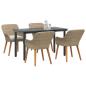 Preview: 5-teiliges Gartentischset Beige Poly Rattan