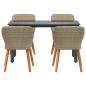 Preview: 5-teiliges Gartentischset Beige Poly Rattan