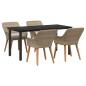 Preview: 5-teilige Garten Essgruppe Beige Poly Rattan