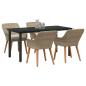 Preview: 5-teilige Garten Essgruppe Beige Poly Rattan