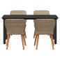 Preview: 5-teilige Garten Essgruppe Beige Poly Rattan
