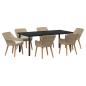 Preview: Garten Essgruppe mit Kissen 7 pcs Beige Poly-Rattan