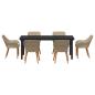 Preview: Garten Essgruppe mit Kissen 7 pcs Beige Poly-Rattan