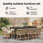 Preview: 9-teilige Garten Essgruppe Beige Poly Rattan