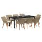 Preview: 9-teilige Garten Essgruppe Beige Poly Rattan